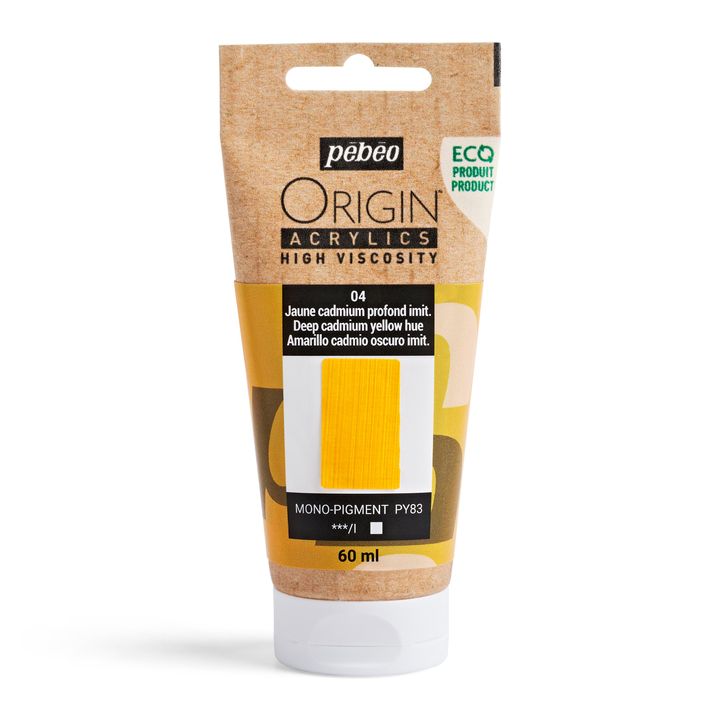 Pebeo ORIGIN Akrilna barva 60 ml – globok kadmijev rumeni odtenek