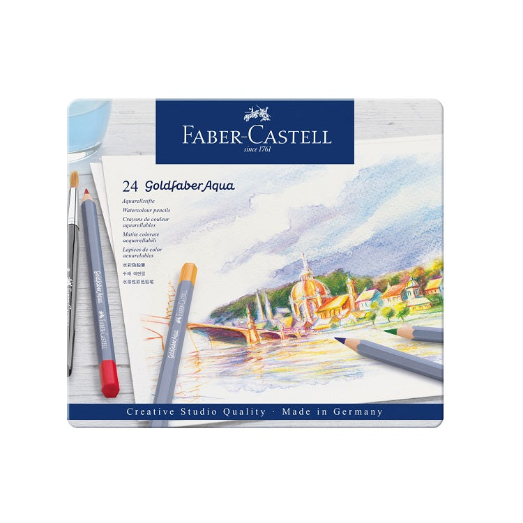 Akvarel barvice Goldfaber Aqua set 24 barv - kovinska škatla