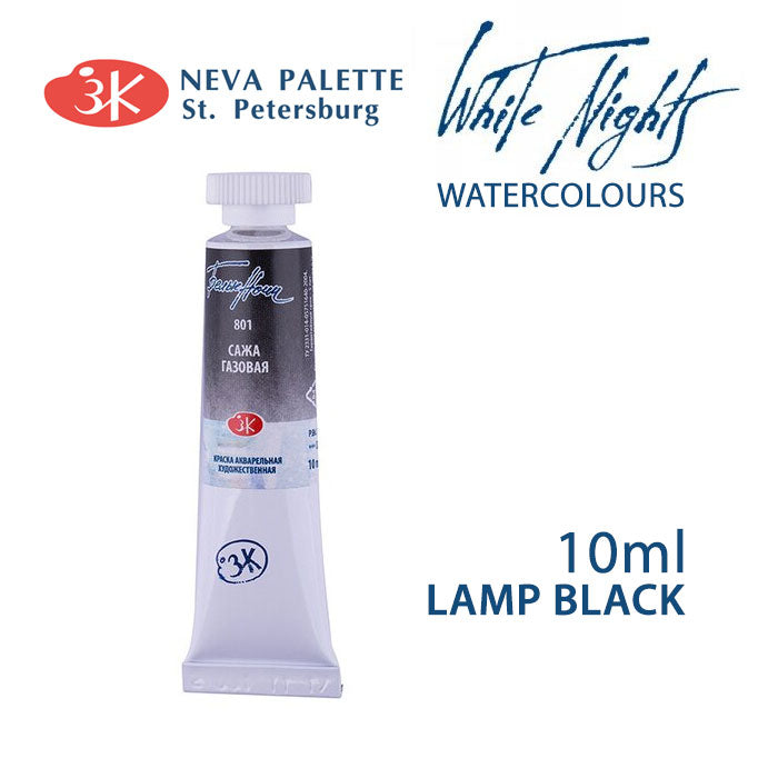 Akvarele White Nights 10 ml | izberite odtenek - Sajasto črno