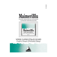 Akvarelna barva Maimeri Blu – polovična posodica 1,5 ml – Bakreno zelena temna