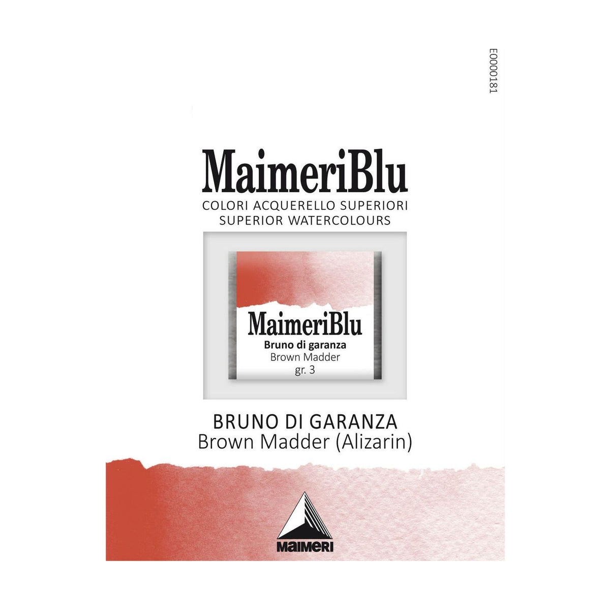 Akvarelna barva Maimeri Blu – polovična posodica 1,5 ml – Rjavi alizarin krap