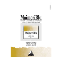 Akvarelna barva Maimeri Blu – polovična posodica 1,5 ml – Zeleno zlata