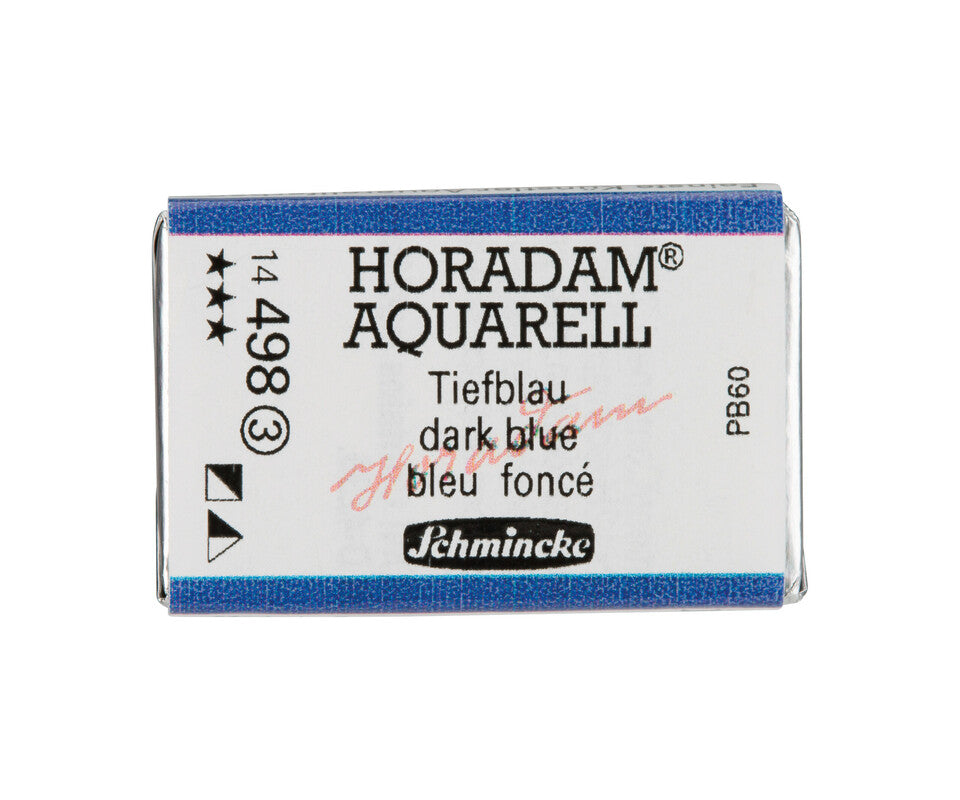 Akvarelna barva Schmincke Horadam v celi posodici – Dark blue – 498 Temno modra