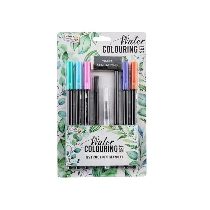 Akvarelna pera - komplet 9 kosov / jasne barve