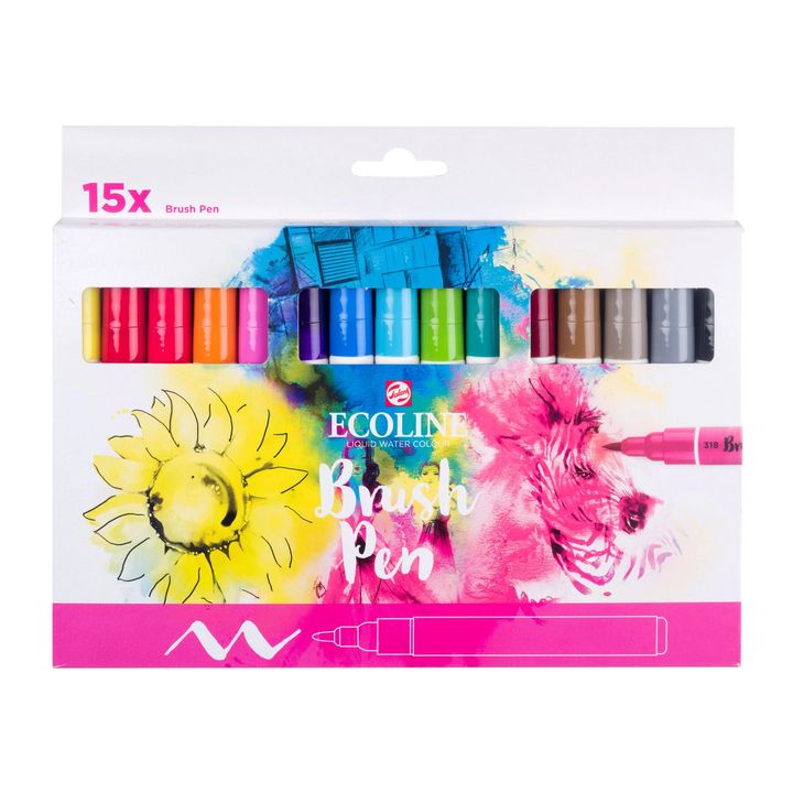 Akvarelna pisala ECOLINE BRUSH PEN 15 kosov