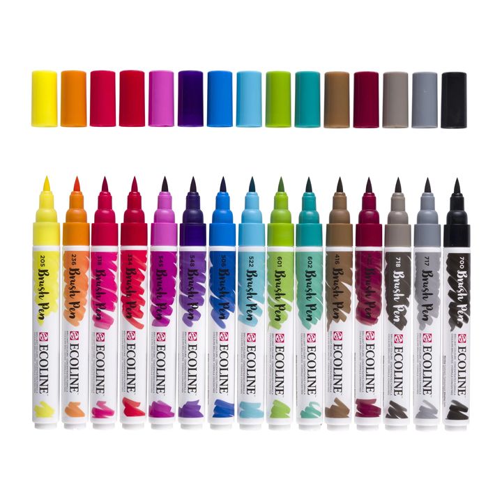 Akvarelna pisala ECOLINE BRUSH PEN 15 kosov – pogled 2