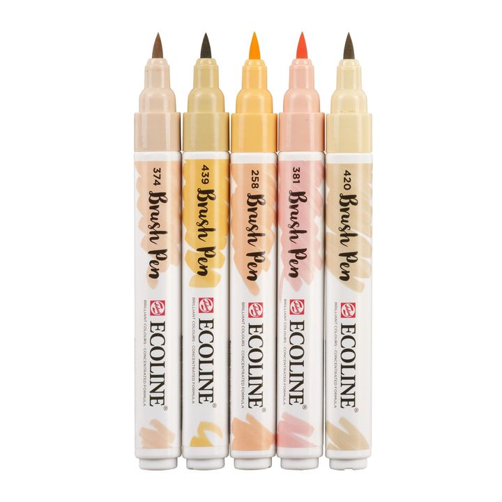 Akvarelna pisala Ecoline Brush Pen Beige Pink – pogled 3