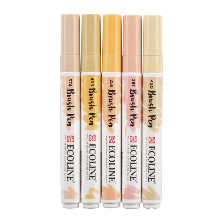 Akvarelna pisala Ecoline Brush Pen Beige Pink – pogled 5