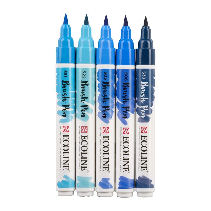 Akvarelna pisala Ecoline Brush Pen Blue – pogled 3