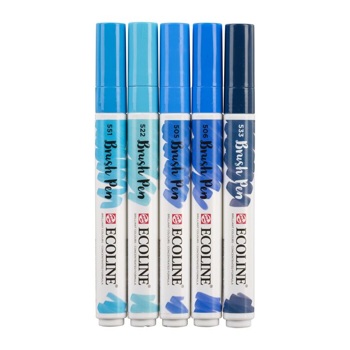 Akvarelna pisala Ecoline Brush Pen Blue – pogled 5