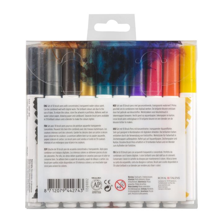Akvarelna pisala Ecoline Brush Pen Dark – pogled 2