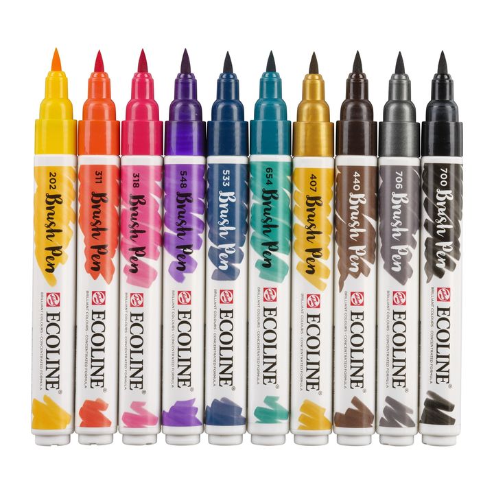 Akvarelna pisala Ecoline Brush Pen Dark – pogled 3