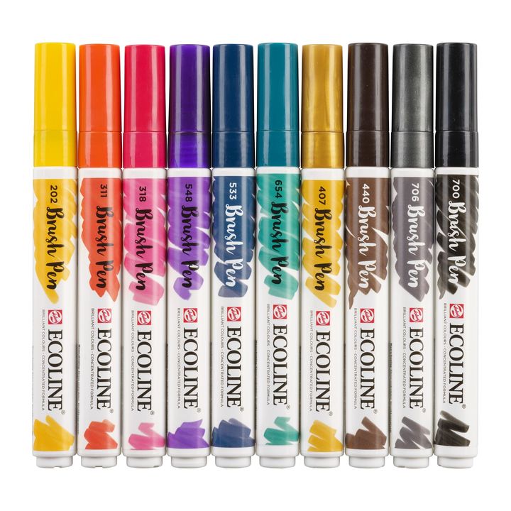 Akvarelna pisala Ecoline Brush Pen Dark – pogled 5