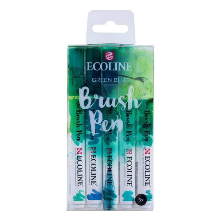 Akvarelna pisala Ecoline Brush Pen Green Blue