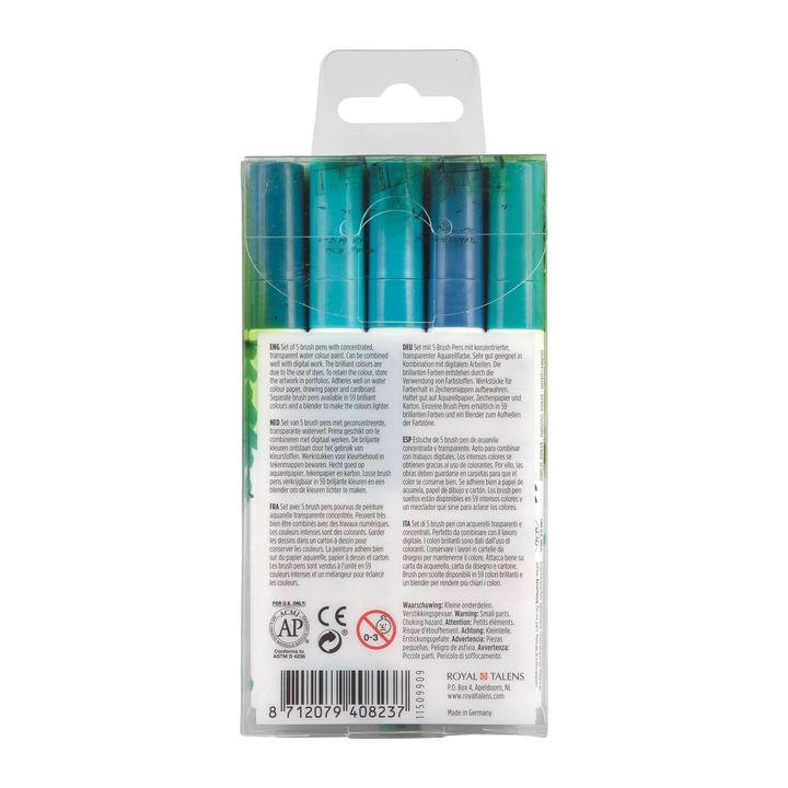 Akvarelna pisala Ecoline Brush Pen Green Blue – pogled 2