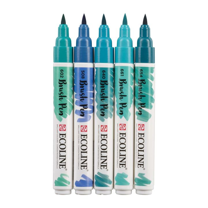 Akvarelna pisala Ecoline Brush Pen Green Blue – pogled 3