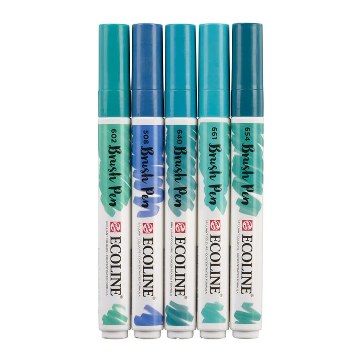 Akvarelna pisala Ecoline Brush Pen Green Blue – pogled 5