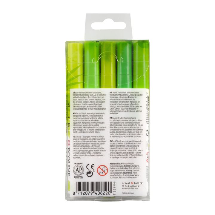 Akvarelna pisala Ecoline Brush Pen Green – pogled 2