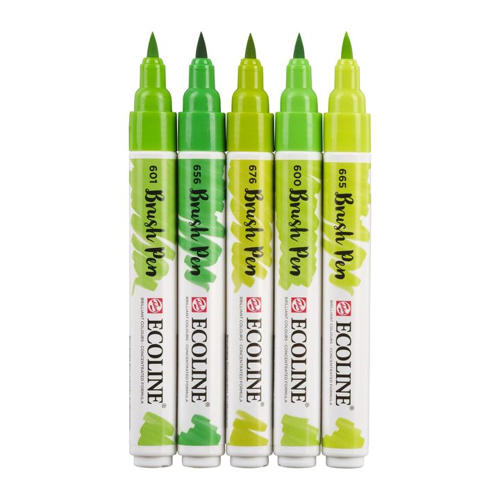Akvarelna pisala Ecoline Brush Pen Green – pogled 3
