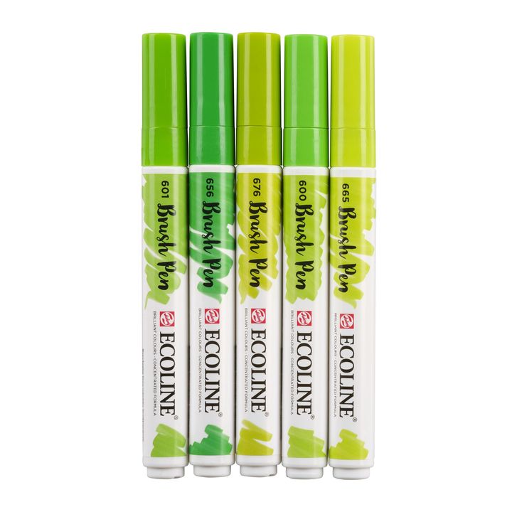 Akvarelna pisala Ecoline Brush Pen Green – pogled 5