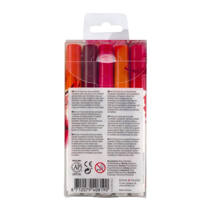 Akvarelna pisala Ecoline Brush Pen Red – pogled 2