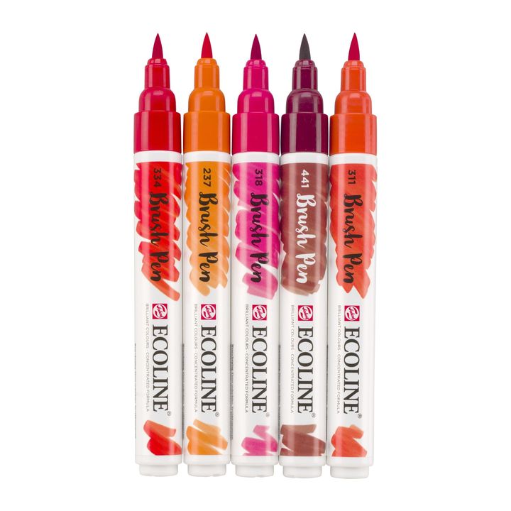 Akvarelna pisala Ecoline Brush Pen Red – pogled 3