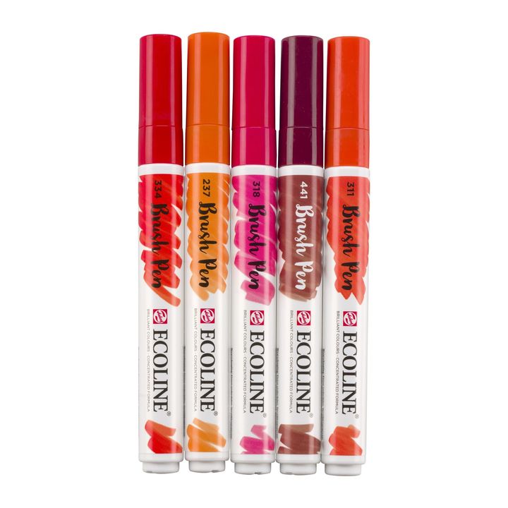 Akvarelna pisala Ecoline Brush Pen Red – pogled 5