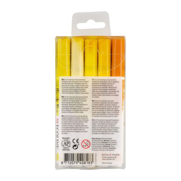 Akvarelna pisala Ecoline Brush Pen Yellow – pogled 2