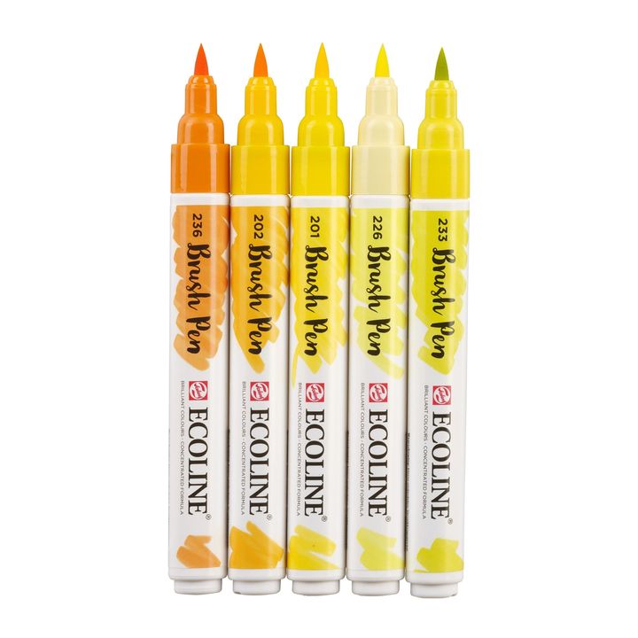 Akvarelna pisala Ecoline Brush Pen Yellow – pogled 3