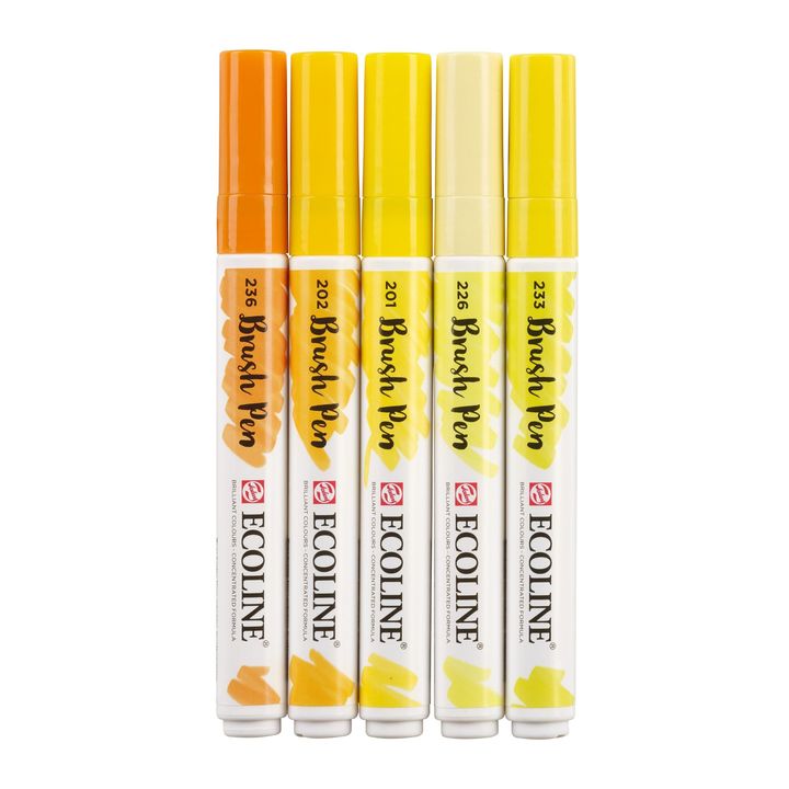 Akvarelna pisala Ecoline Brush Pen Yellow – pogled 5