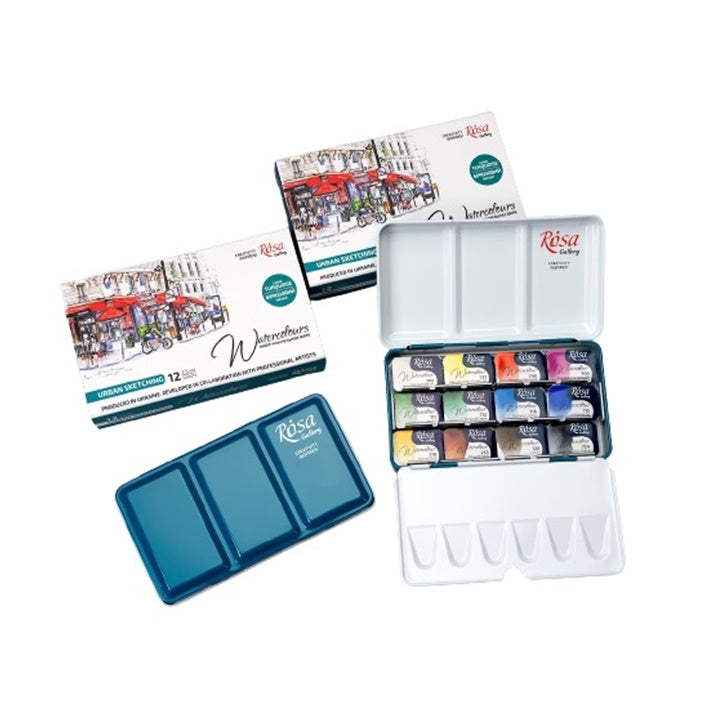 Akvarelne barve Rosa Gallery - komplet Urban Sketching 12 x 2,5 ml – pogled 3