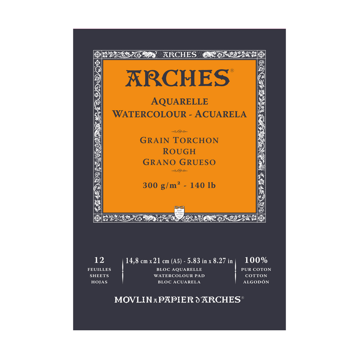 Akvarelni blok ARCHES Aquarelle grobo zrnat naravno bela 300 g/m² – 12 listov