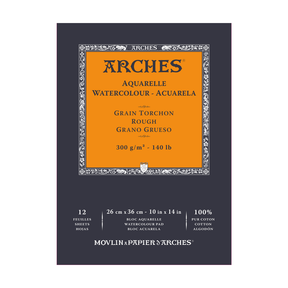 Akvarelni blok ARCHES Aquarelle grobo zrnat naravno bela 300 g/m² – 12 listov