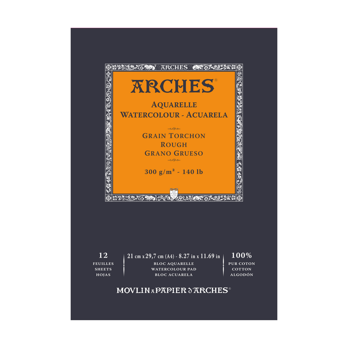 Akvarelni blok ARCHES Aquarelle grobo zrnat naravno bela 300 g/m² – 12 listov
