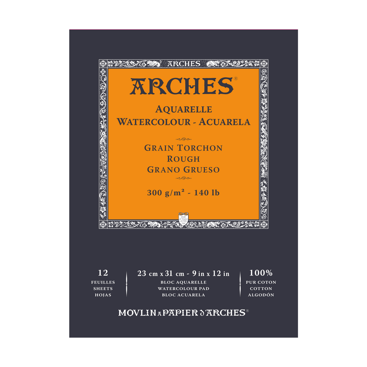 Akvarelni blok ARCHES Aquarelle grobo zrnat naravno bela 300 g/m² – 12 listov