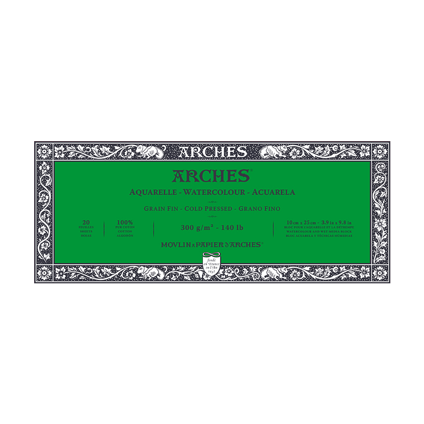 Akvarelni blok ARCHES CP naravno bela 300 g/m² – 20 listov