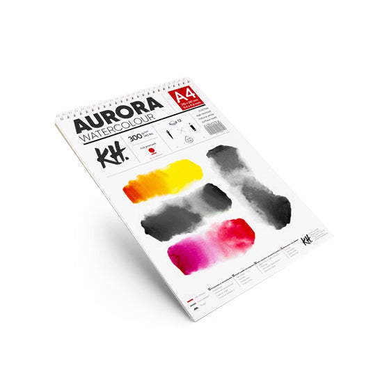 Akvarelni blok AURORA hot press s špiralo - 12 listov | različni formati – pogled 2