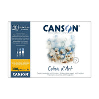 Akvarelni blok CANSON Coton d'Art CP 300 g/m² 10,5 x 15,5 cm - 12 listov