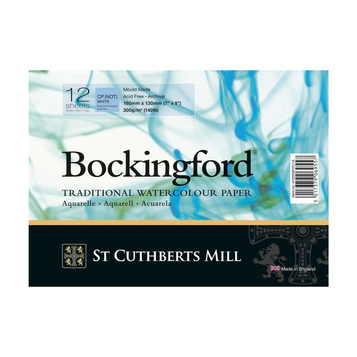 Akvarelni blok CANSON St Cuthberts Bockingford 300 g/m² 12 listov spirala 18 – 41 cm