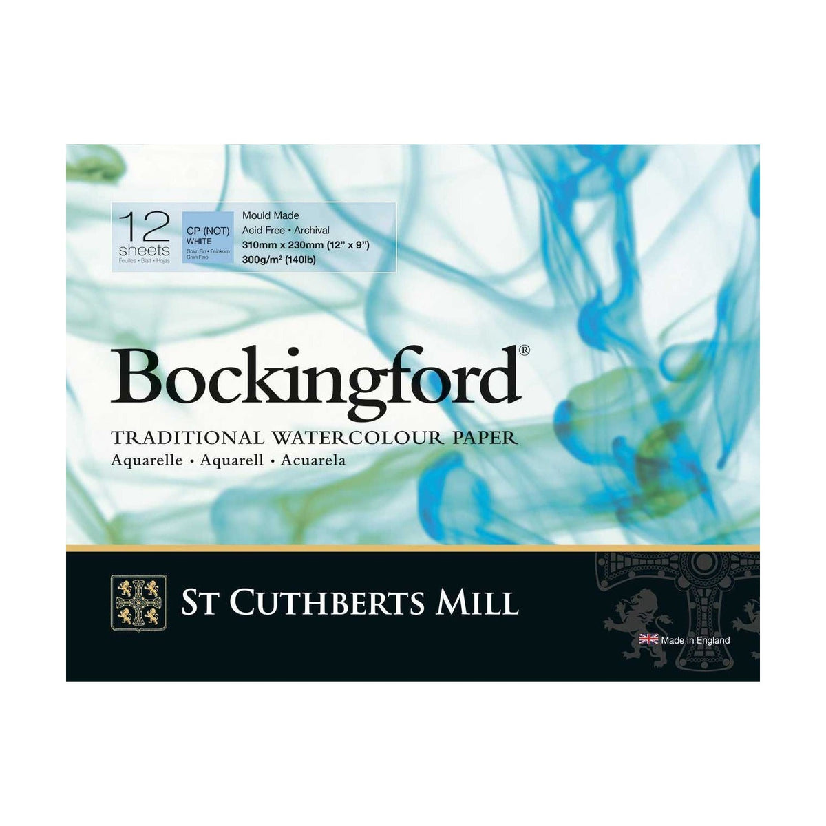 Akvarelni blok CANSON St Cuthberts Bockingford CP bel 300 g/m² - 12 listov