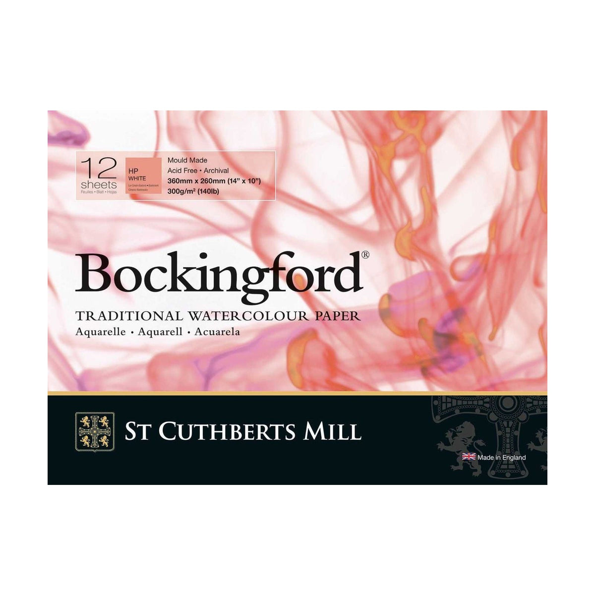 Akvarelni blok CANSON St Cuthberts Bockingford gladek (HP) bel 300 g/m² - 12 listov