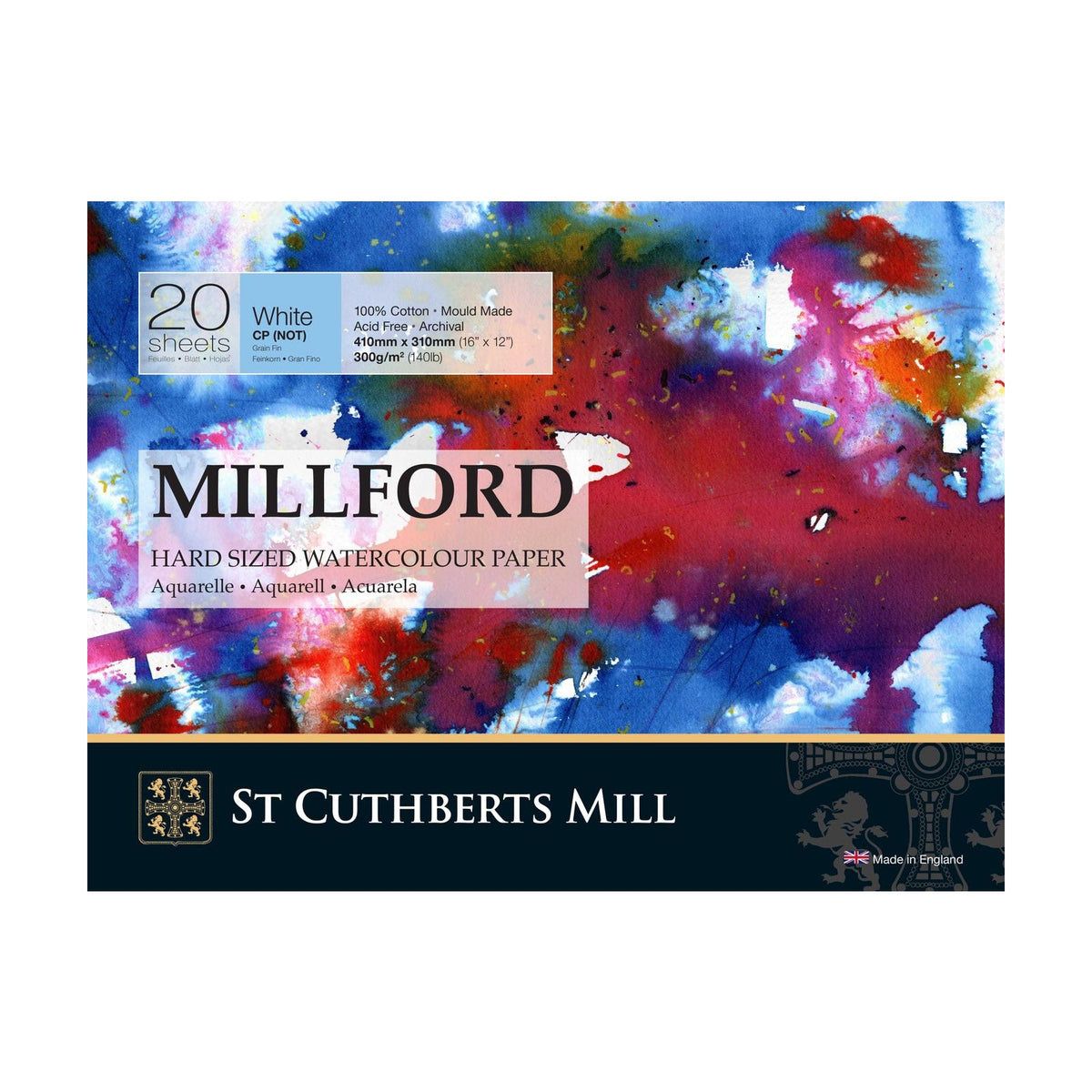 Akvarelni blok CANSON St Cuthberts Millford drobno zrno 300 g 20 listov – 31 do 41 cm