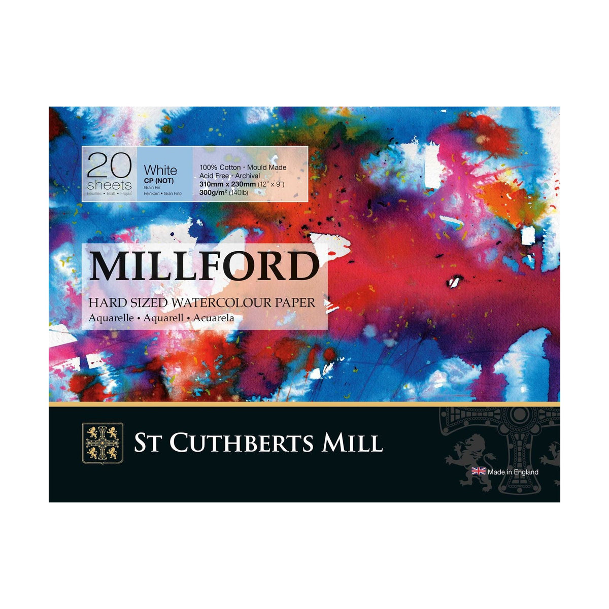 Akvarelni blok CANSON St Cuthberts Millford drobno zrno 300 g 20 listov – 31 do 41 cm