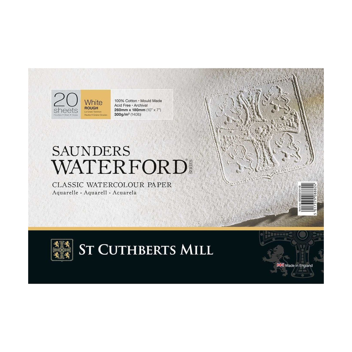 Akvarelni blok CANSON St Cuthberts Saunders Waterford Rough 300 g/m² 26 – 51 cm - 20 listov
