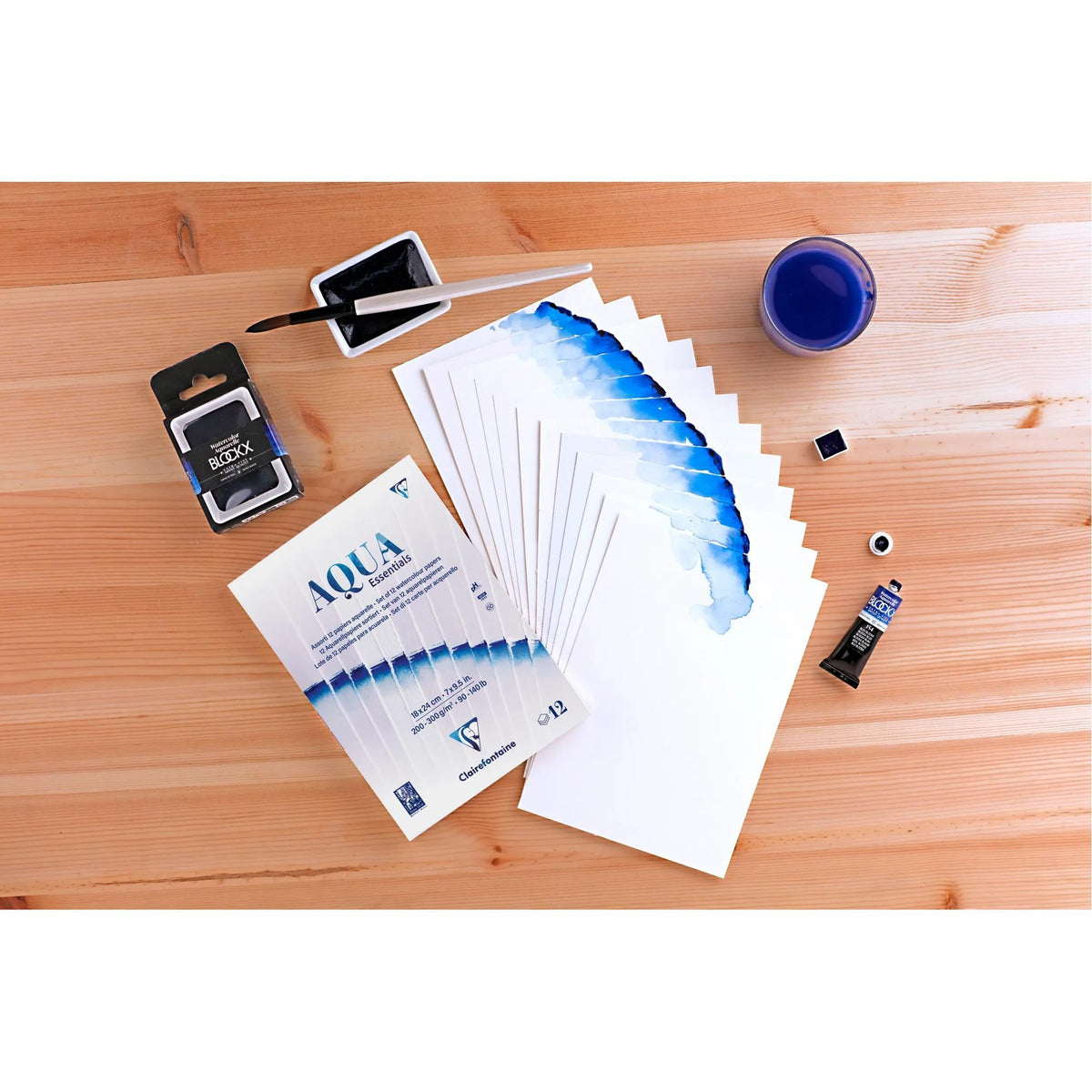 Akvarelni blok CLAIREFONTAINE Aqua Essentials 200 do 300 g/m² 10 – 24 cm - 12 listov