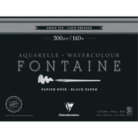 Akvarelni blok Clairefontaine Fontaine CP črn 300 g/m2 48,3 x 63,5 cm - 12 listov