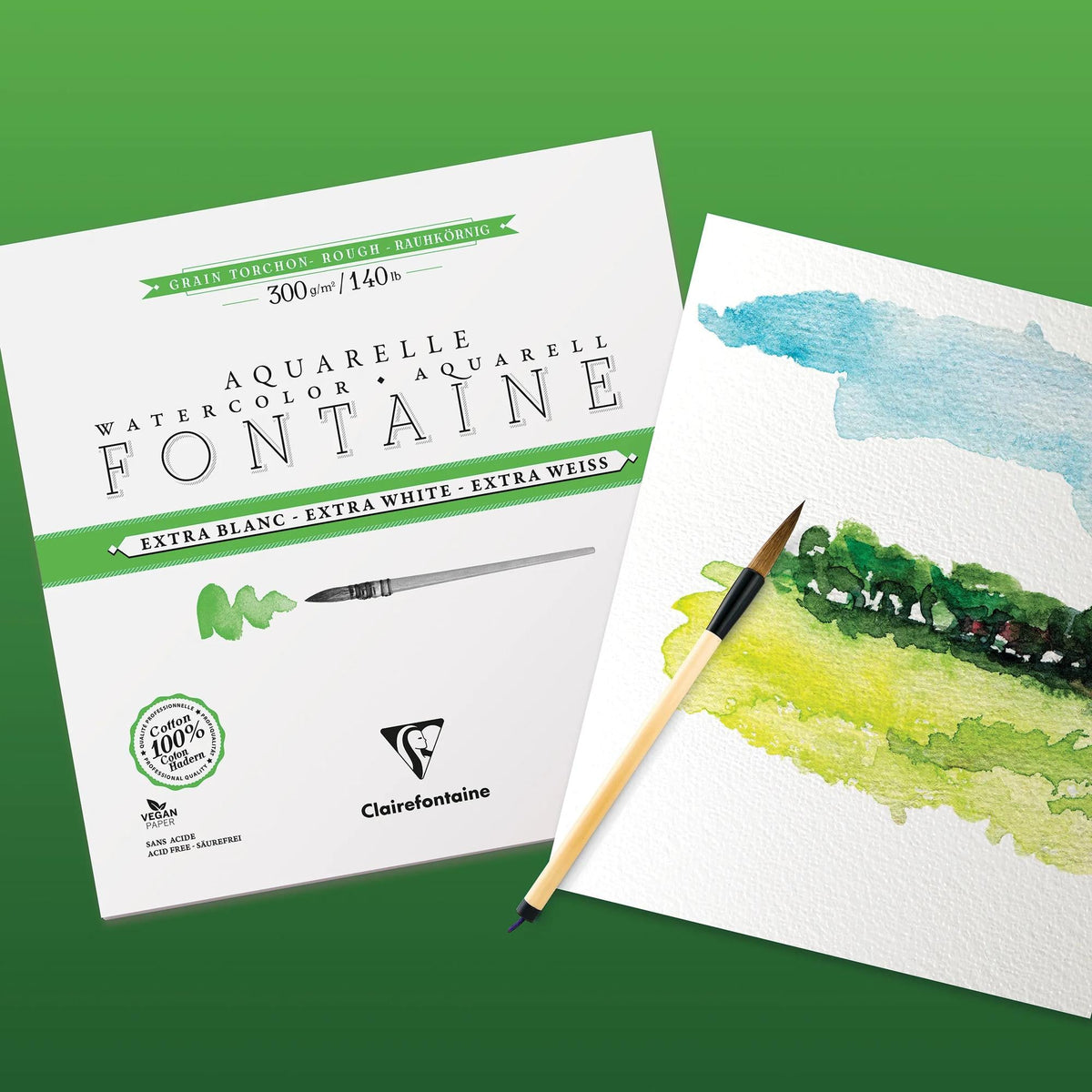 Akvarelni blok CLAIREFONTAINE Fontaine ekstra bel 300 g/m² 18 x 24 cm - 12 listov