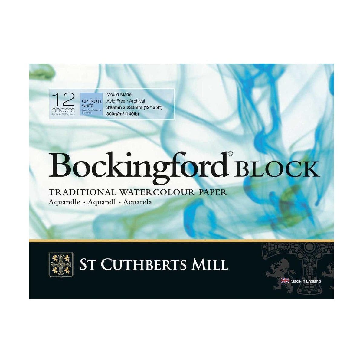 Akvarelni blok St Cuthberts Mill Bockingford CP bel 300 g/m² - 12 listov - 31 – 41 cm