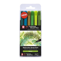 Akvarelni čopičasti flomastri SAKURA Koi Botanical / set 6 kosov