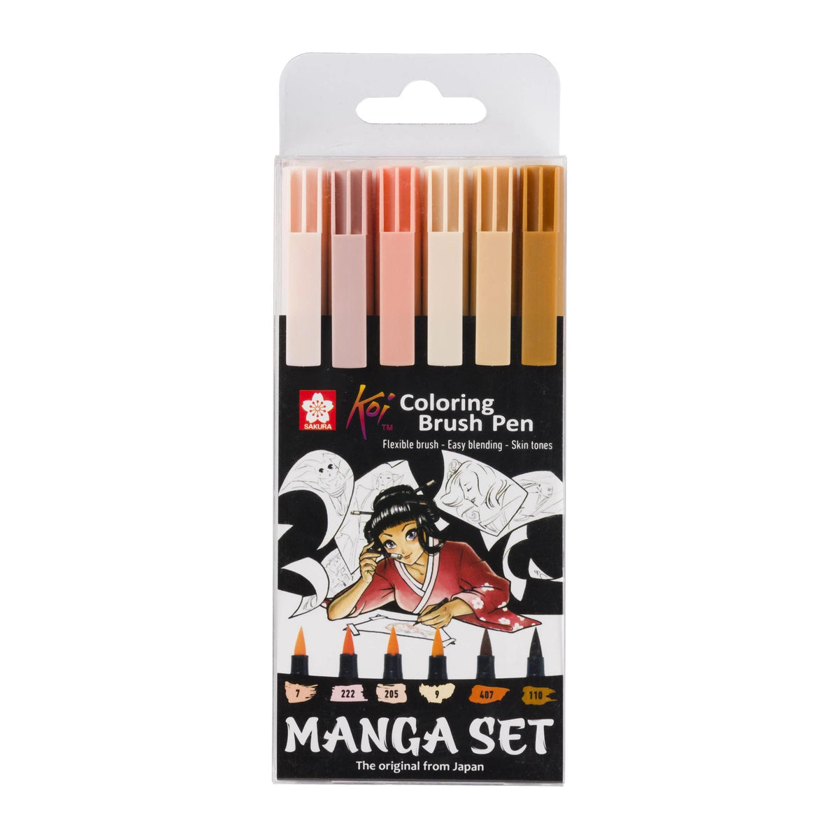 Akvarelni čopičasti flomastri SAKURA Koi Manga / set